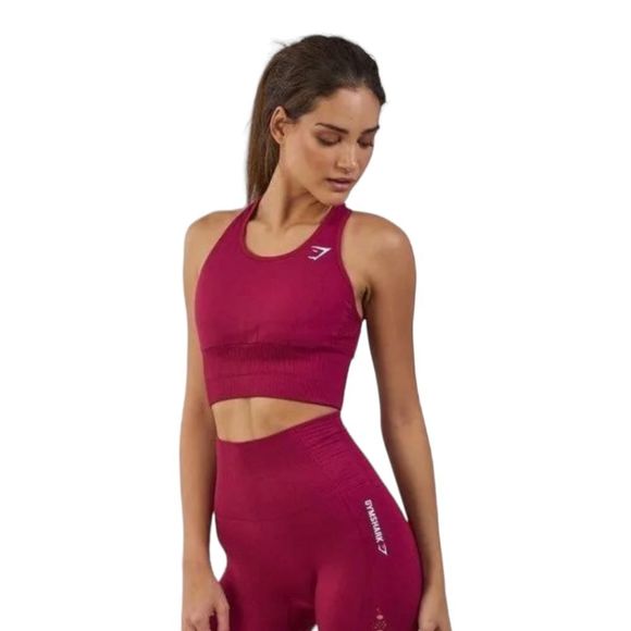 Gymshark Energy Seamless Cropped Leggings in Berry Red women's sz XS - Picture 8 of 15